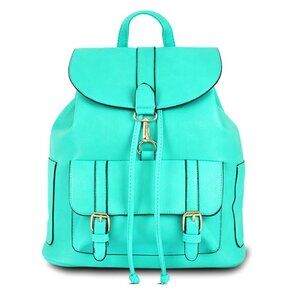 Vegan Leather Backpack Aqua Ocean Mint Bag